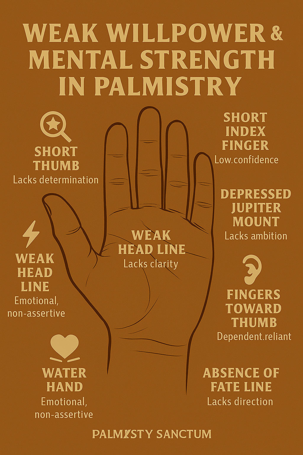 Palmistry Insights: Uncovering Indicators of Weak Willpower and Mental Strength