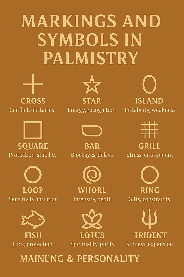 🔮 Markings and Symbols in Palmistry: What Your Hand Really Reveals