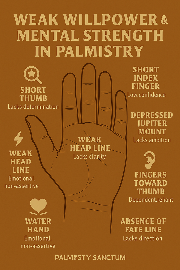 Palmistry Insights: Uncovering Indicators of Weak Willpower and Mental Strength
